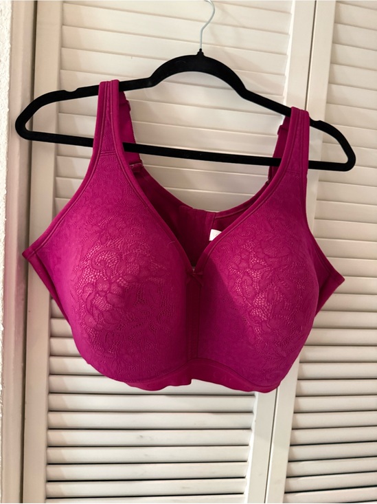 Cacique Other - Cacique Full-Coverage Lace Overlay Bra in Fuchsia